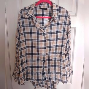 Lane Bryant Plaid Button-Up Shirt NWT